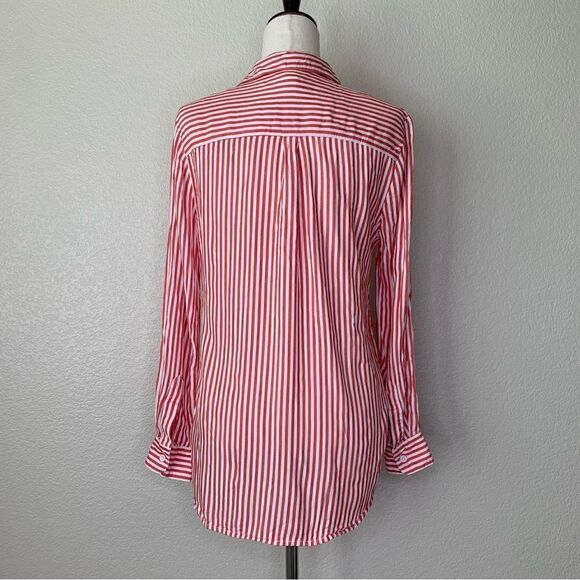 Beachlunchlounge Red White Stripe Front Button down Shirt - Picture 7 of 11
